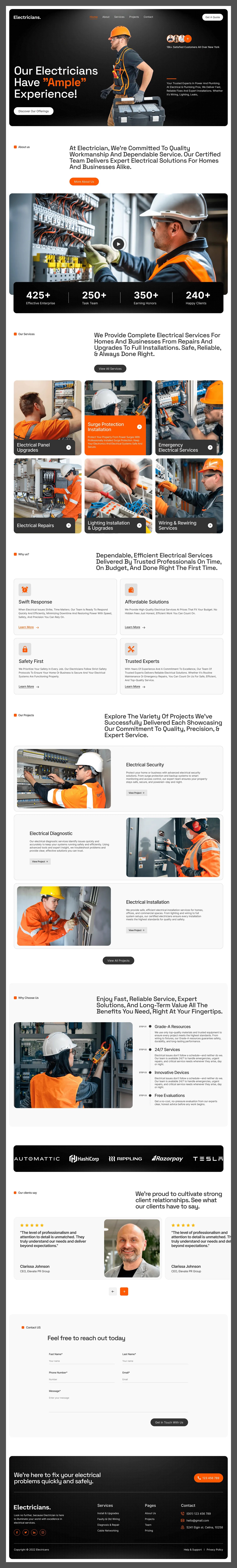 Electrical contractor website built by Ironside
